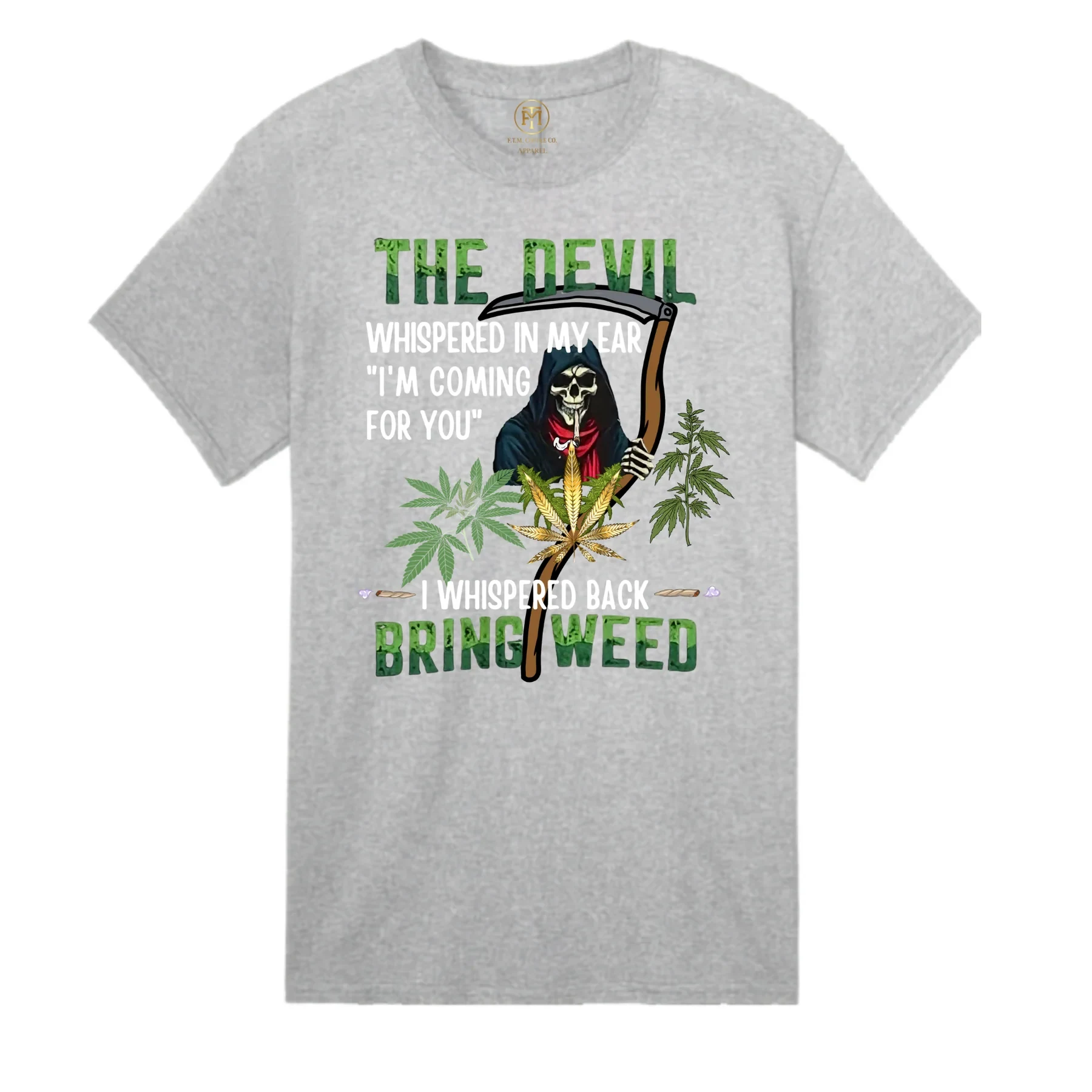 The Devil Said Bring Weed Funny T-Shirt product view 2