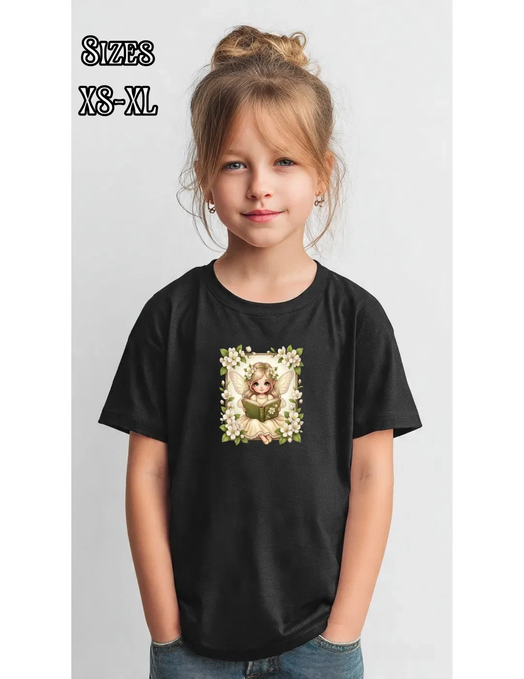Reading Flower Fairy Youth T-Shirt product view 3