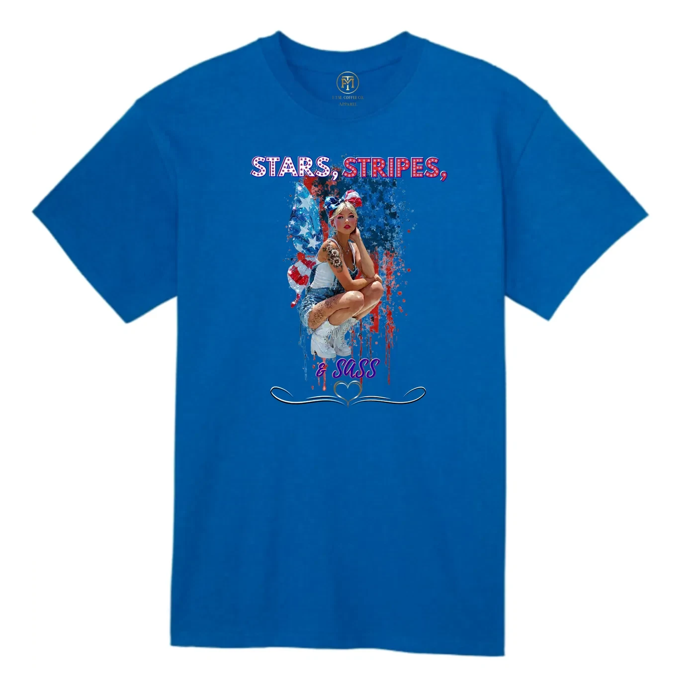 Stars Stripes and Sass Patriotic Pin-Up T-Shirt product view 4