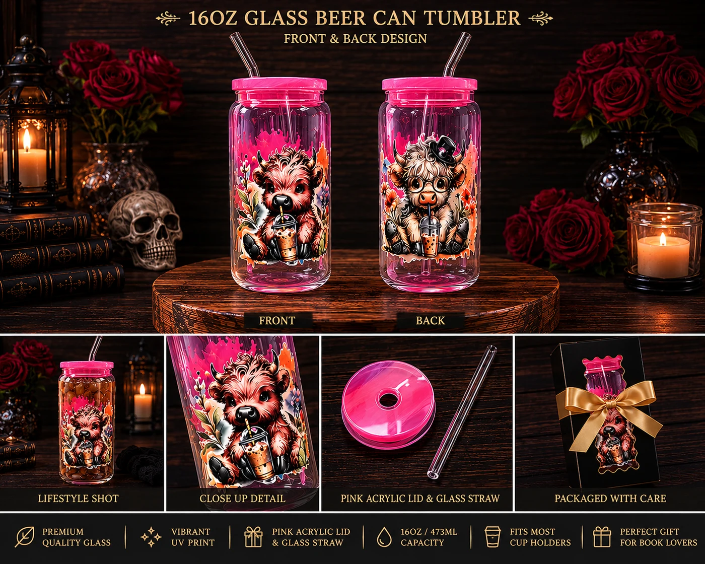 Finished NMD Coffee Cow tumbler display