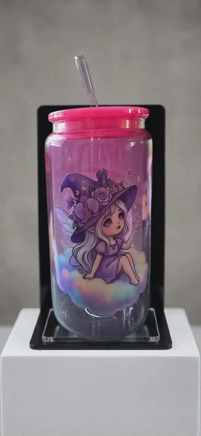 Finished Pink Crystal fairy tumbler
