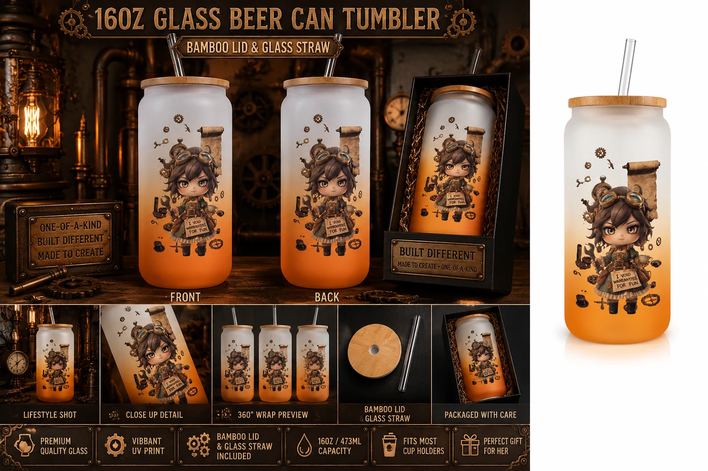 Finished NMD steampunk tumbler display
