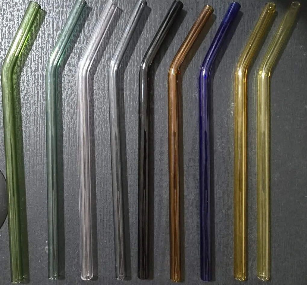 Nine actual NMD colored glass straw choices shown together